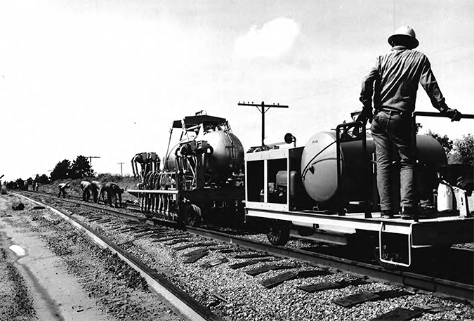 A track gang, circa 1970s A track gang, circa 1970s