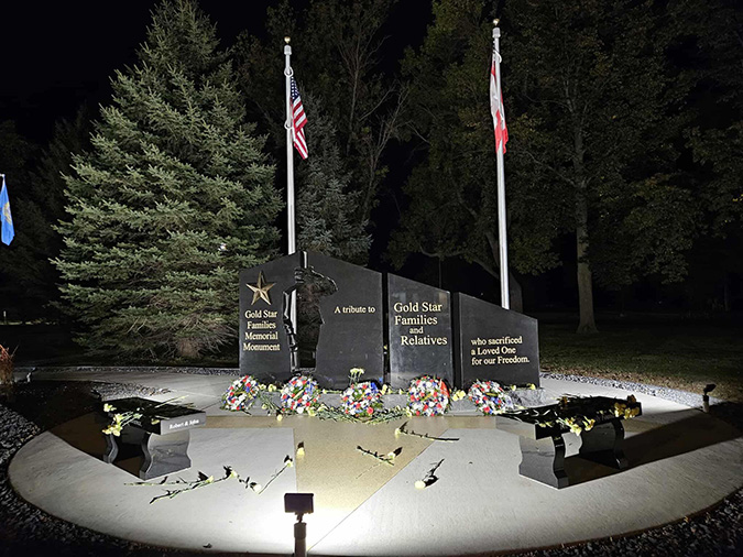 The memorial at night 