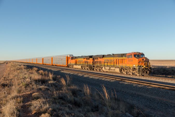 A BNSF train traversing the Clovis Subdivision. 