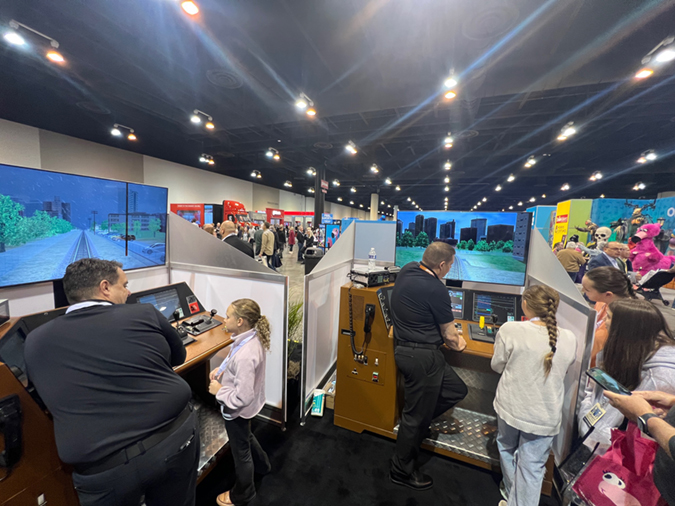 Because simulators are transportable, they and virtual reality training equipment were on display at this year’s Berkshire Hathaway shareholder meeting for guests.  