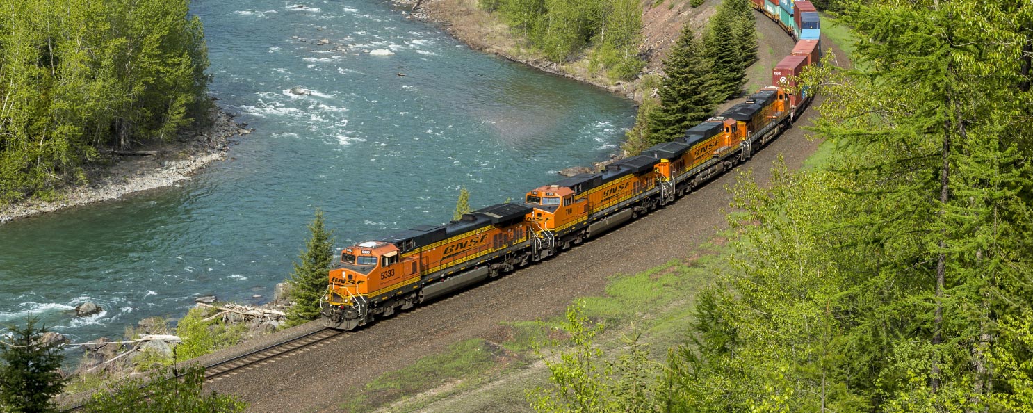 BNSF Train beside river